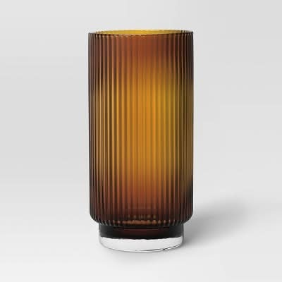 Threshold Cassin Ribbed Tall Tumbler 20.2 oz, Amber