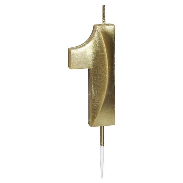 Papyrus Birthday Candle Number 1, Metallic Gold (1-Count)