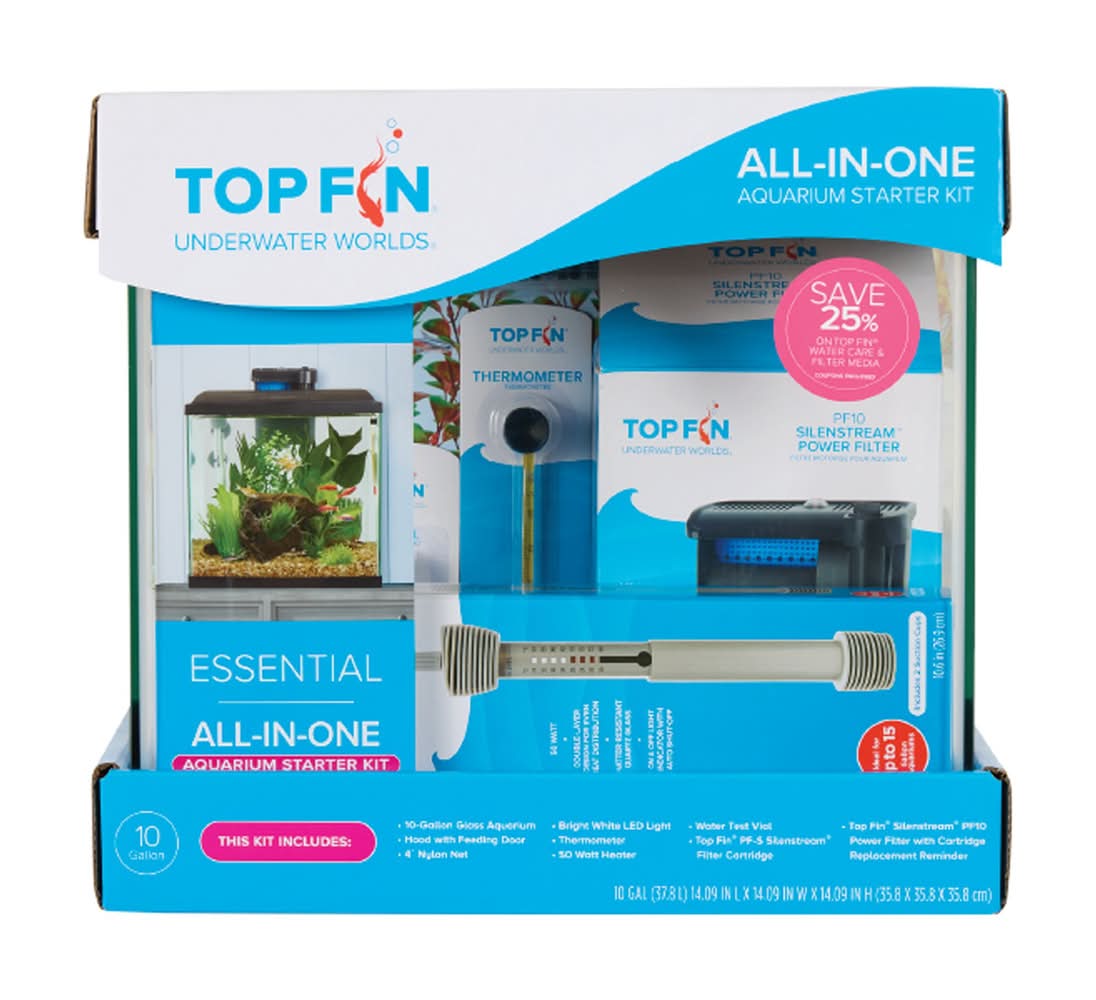 Top Fin® Cube Aquarium Essentials Starter Kit - 10 Gallon (Size: 10 Gal)