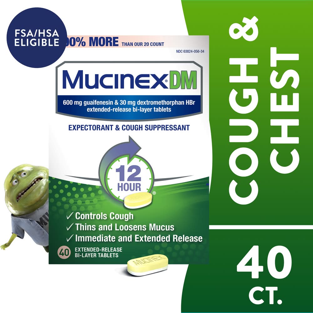 Mucinex Dm 12 Hour Expectorant & Cough Suppressant Tablets (2.2 oz)