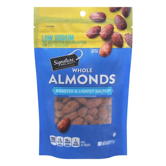 Signature Select Whole Roasted & Lightly Salted Almonds (6 oz)