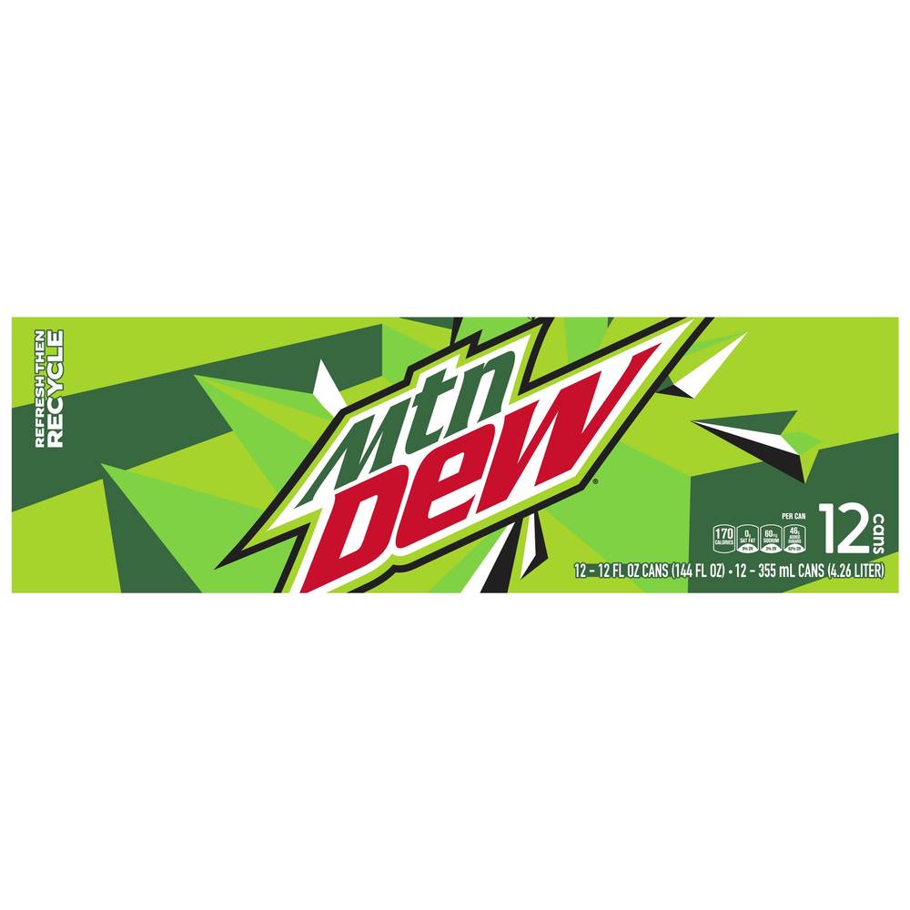 Mtn Dew Soda (12 pack, 12 fl oz) (citrus)