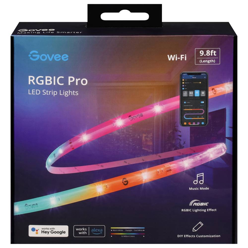 Govee Wi-Fi Rgbic Pro Led Strip Lights, 9.8 ft
