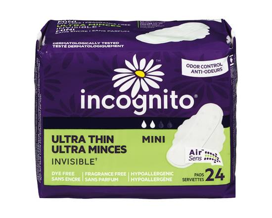 Incognito · Mini invisibles ultraminces - ultra-thin Pads (24 ea)