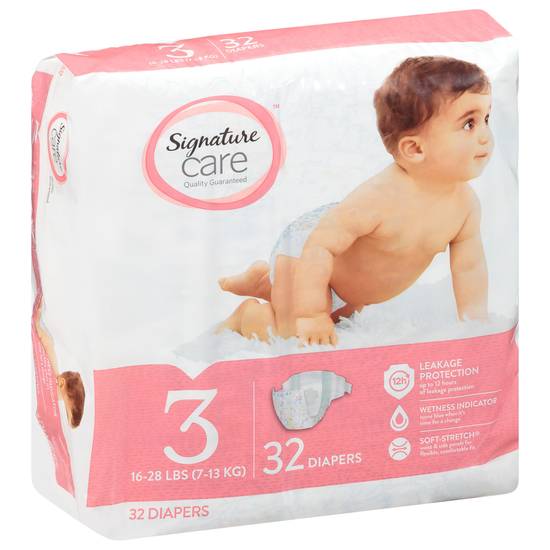Signature Care 16-28 Lbs Stage 3 Diapers (32 diapers)