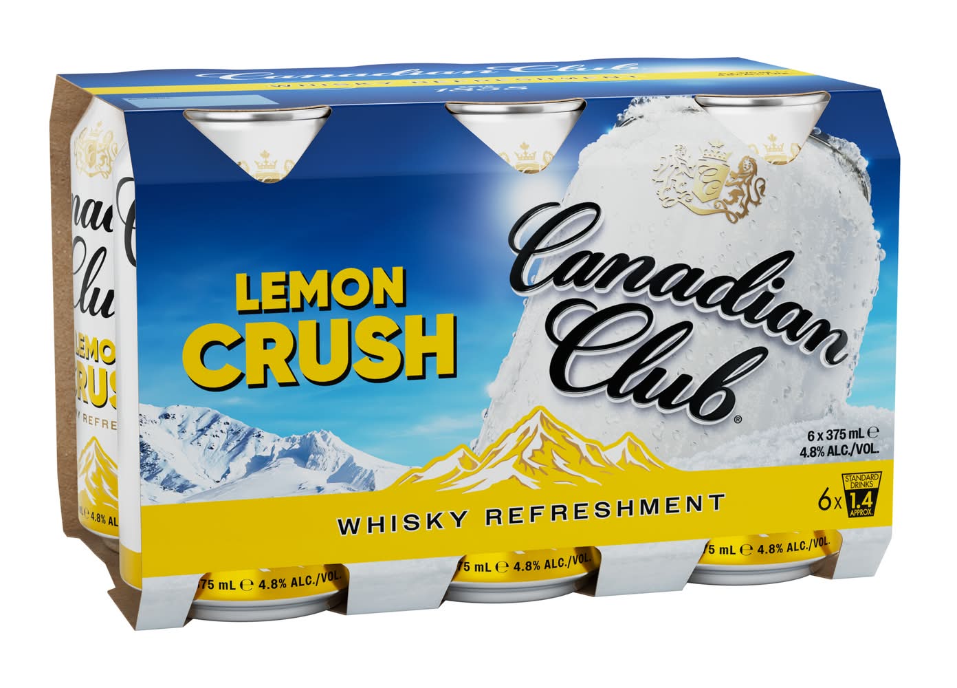 Canadian Club Whiskey Refreshment, Lemon Crush (6 x 375mL)
