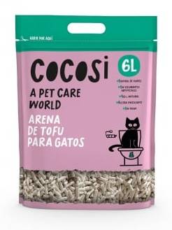 Arena Aglomerante de Tofú para Gatos Cocosi 6L