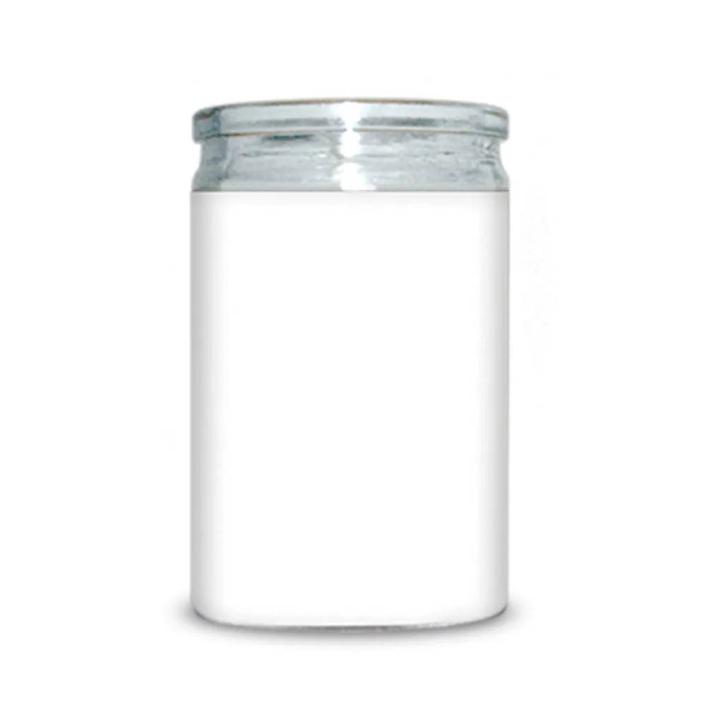 Clear Glass White Wax Candle, 3.5 in