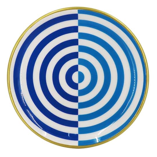 Jonathan Adler X Michaels 8" Blue & Dark Blue Illusion Metal Plate