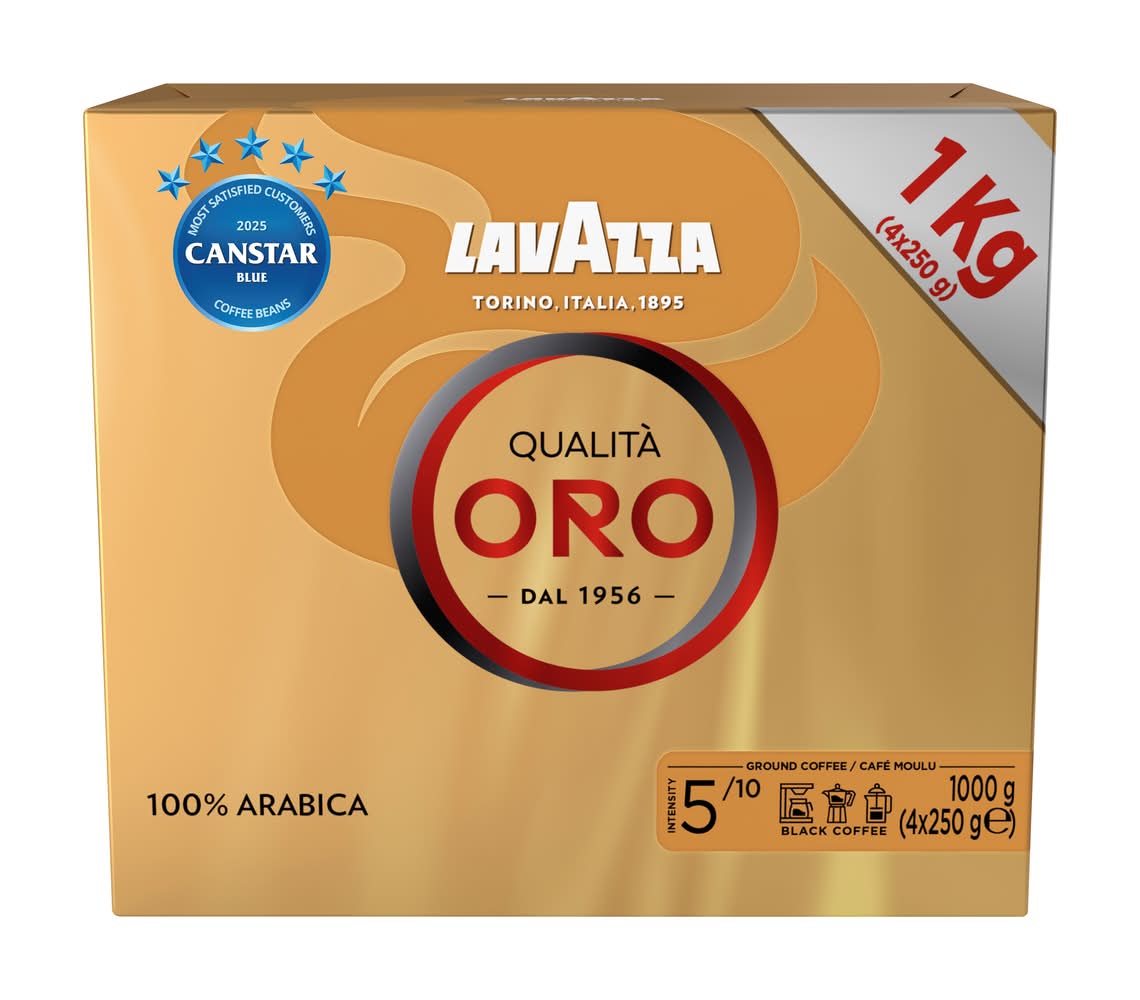 Lavazza 100% Arabica Qualita Oro Coffee (1kg, 4 pack)