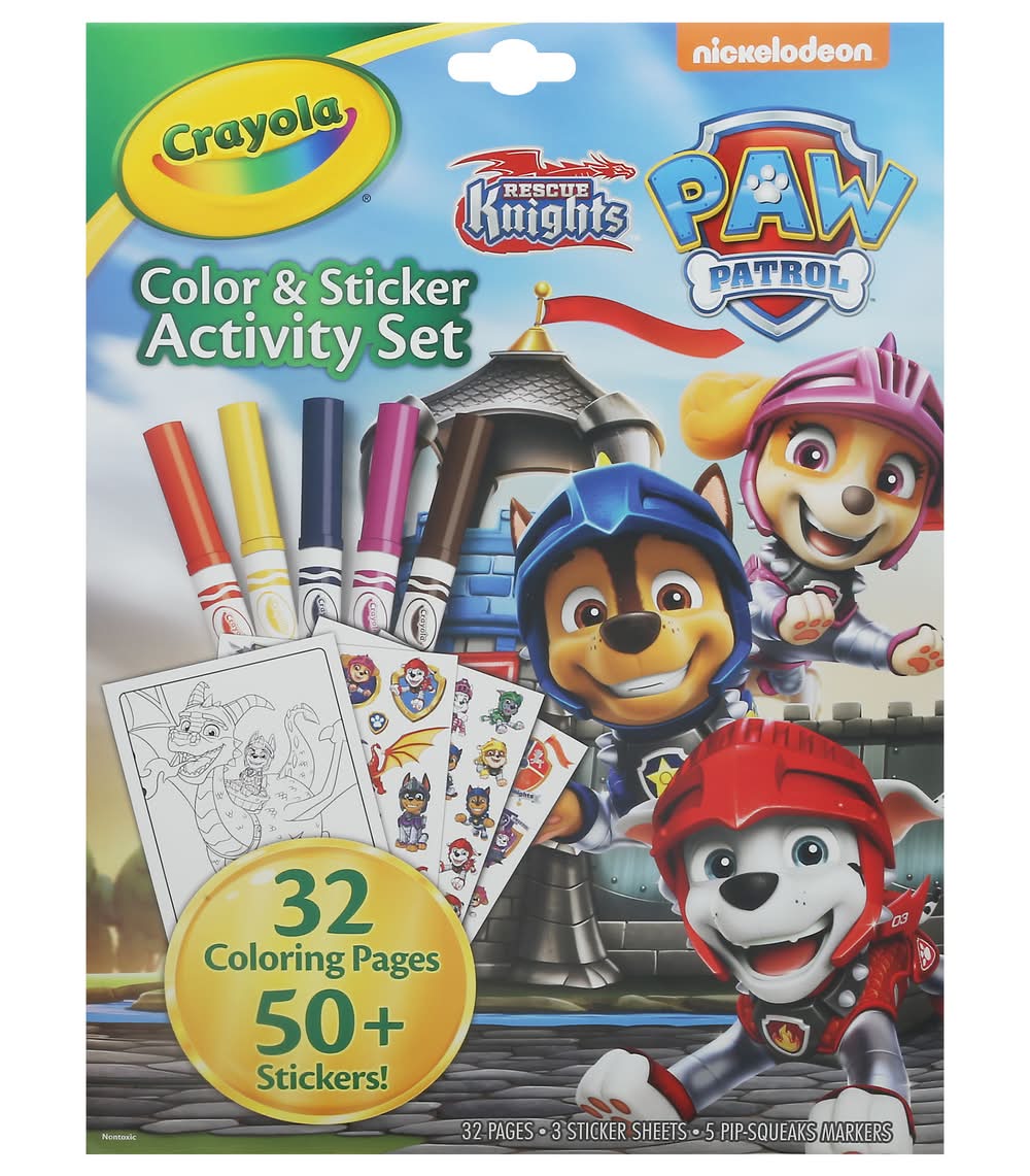 Crayola Paw Patrol Coloring Pages & Stickers, Includes Mini Markers, Ages 3+