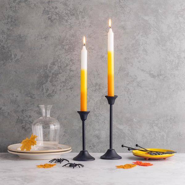 Candy Corn Taper Candles, Set of 2