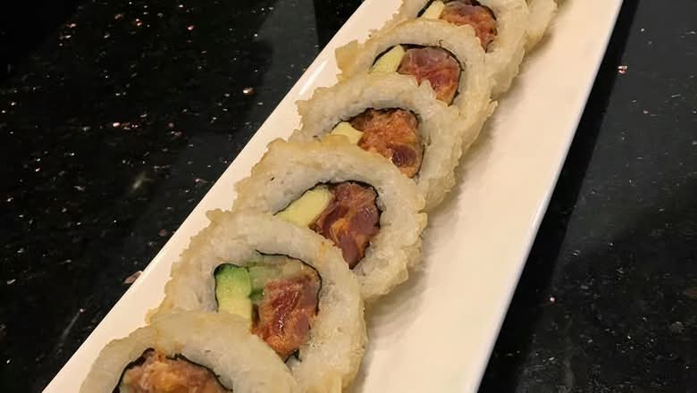 Spicy Salmon Tempura Roll (Not Gluten Free)