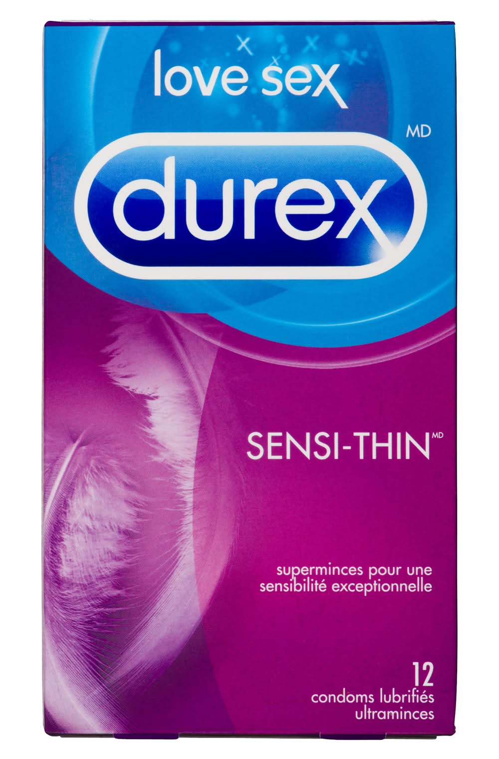 Durex sensi thin condoms lubrifiés ultra minces - sensi thin ultra fine lubricated condoms (12 unités)