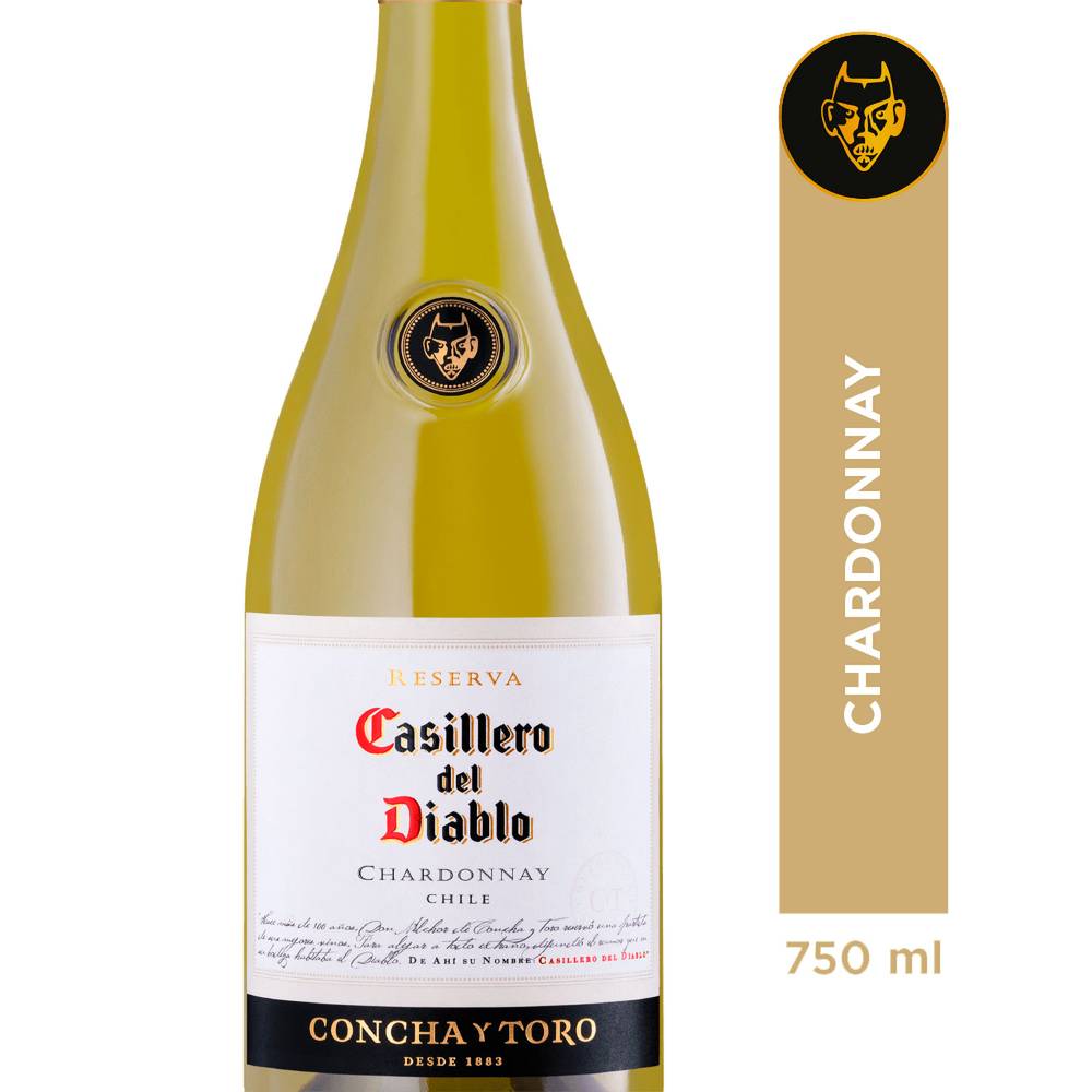 Casillero del diablo vino chardonnay reserva (botella 750 ml)