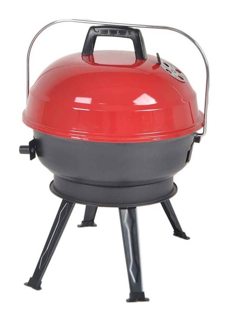 Portable Grill Charcoal, 14 In, Red-Black