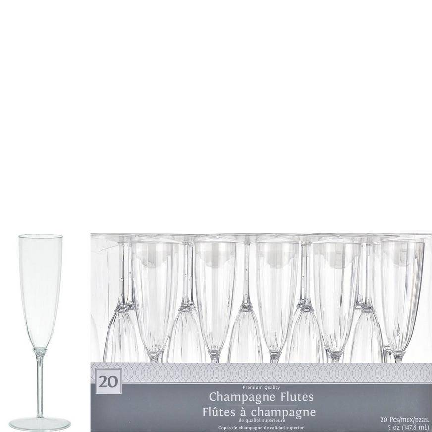 Party City Premium Plastic Champagne Flutes (clear)