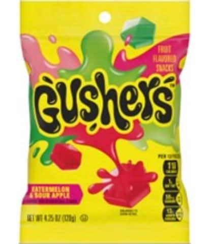 Gushers Fruit Flavored Snacks, Watermelon-Sour Apple (4.25 oz)