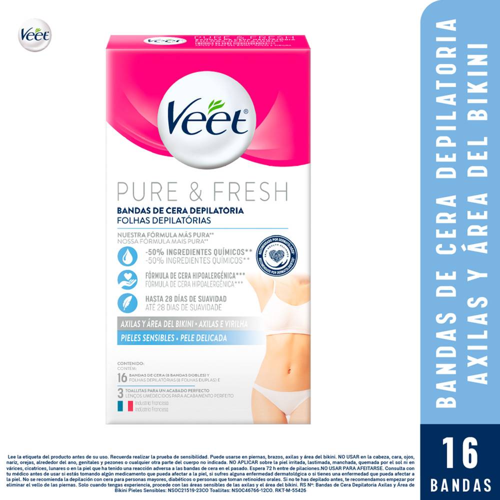 Veet · Bandas depilatorias axila y bikini (16 un)