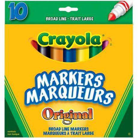 Crayola tablette pour aquarelle avec marqueurs (8unités) - broad line markers classic colours (10 units)