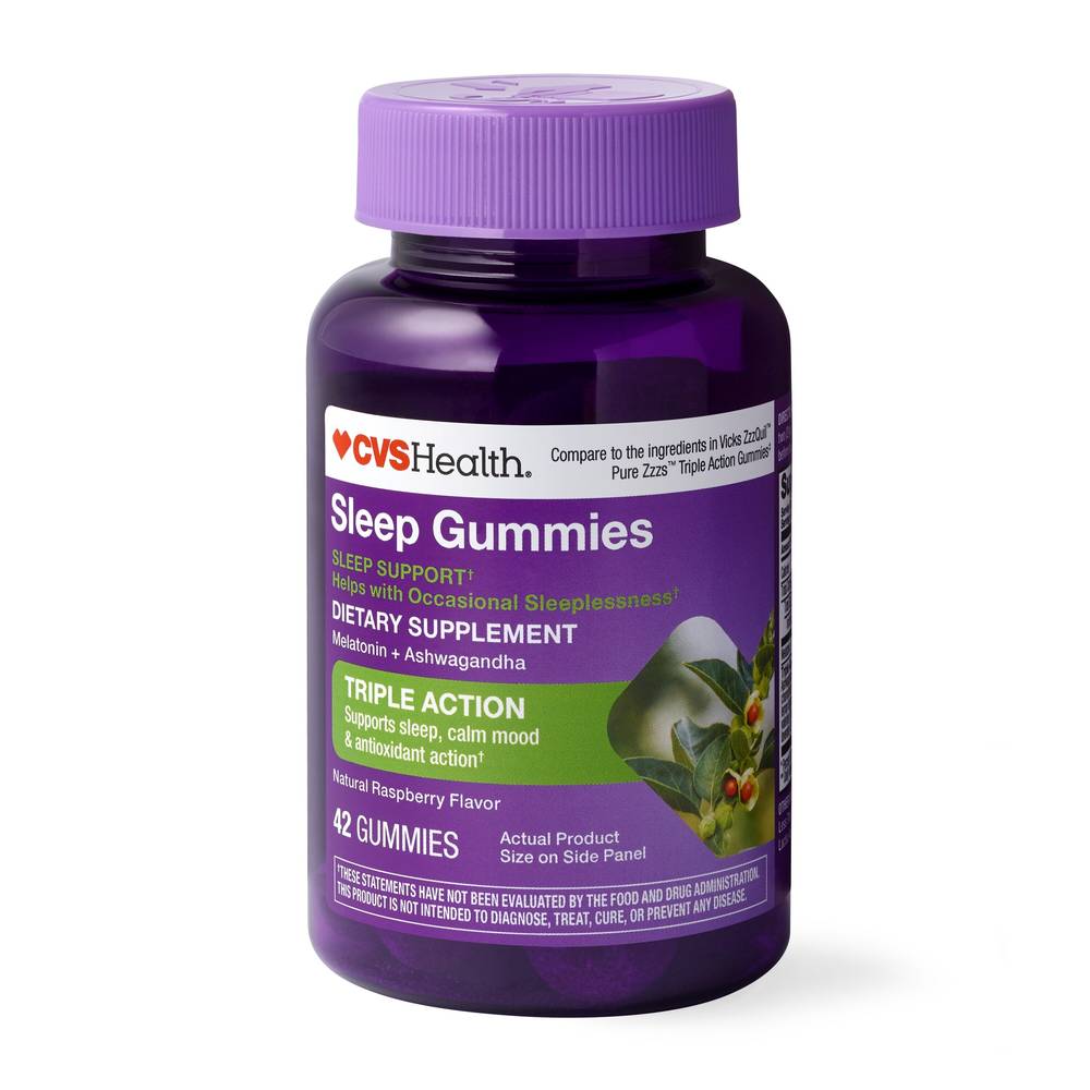 Cvs Health Triple Action Melatonin Gummies (natural raspberry )