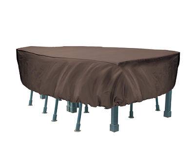 124" Mocha Heavy Duty Rectangle Patio Set Cover