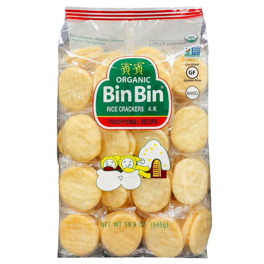 Bin Bin Organic Rice Crackers, Traditional Recipe, 19.9 oz