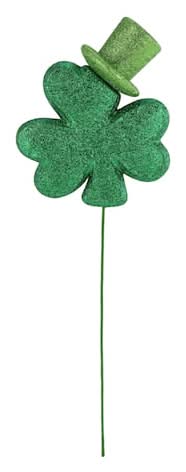 16" Green Glitter Shamrock Pick By Celebrate It