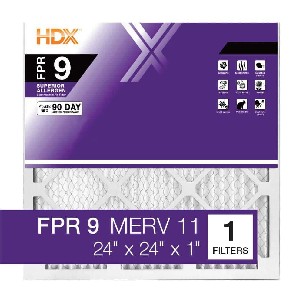 Hdx 24 In. X 24 In. X 1 In. Superior Pleated Air Filter Fpr 9, Merv 11