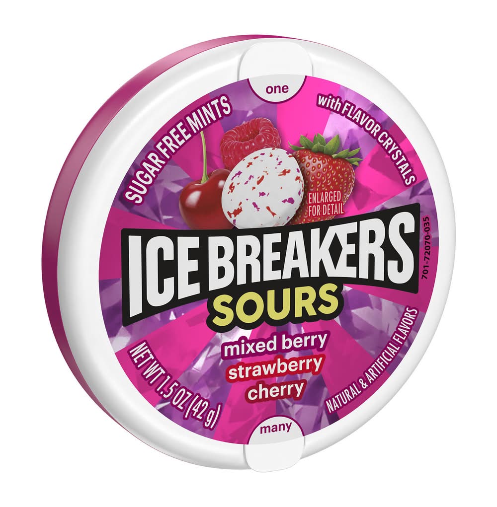 Ice Breakers Sours Mints, Mixed Berry-Strawberry-Cherry (1.5 oz)