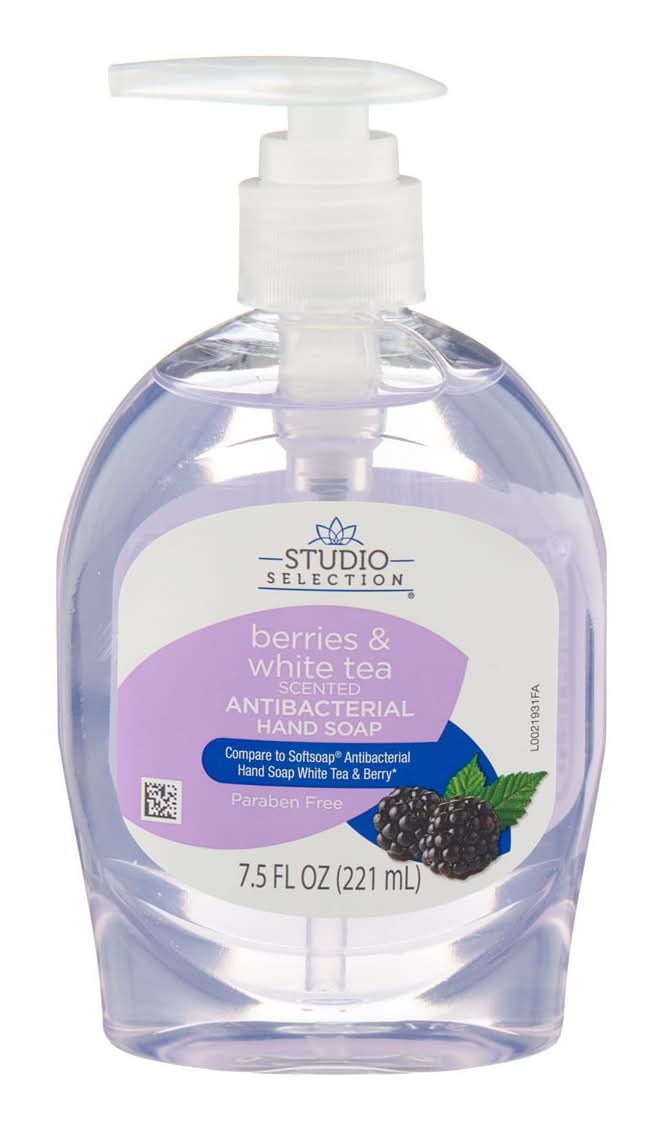 Studio Selection Scented Antibacterial Liquid Hand Soap, Berries-White Tea (7.5 fl oz)