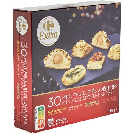 Carrefour Extra - Feuilletés apéritif 4 variétés (30 pièces)