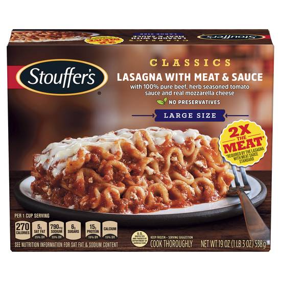 Stouffer's Large Size Lasagna With Meat & Sauce