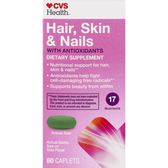 CVS Health Hair, Skin & Nails Caplets, 60 CT
