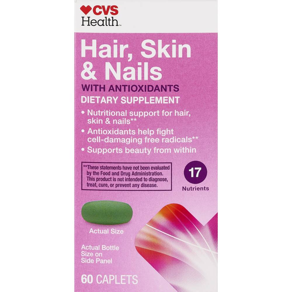 Cvs Health Hair, Skin & Nails Caplets, 60 Ct