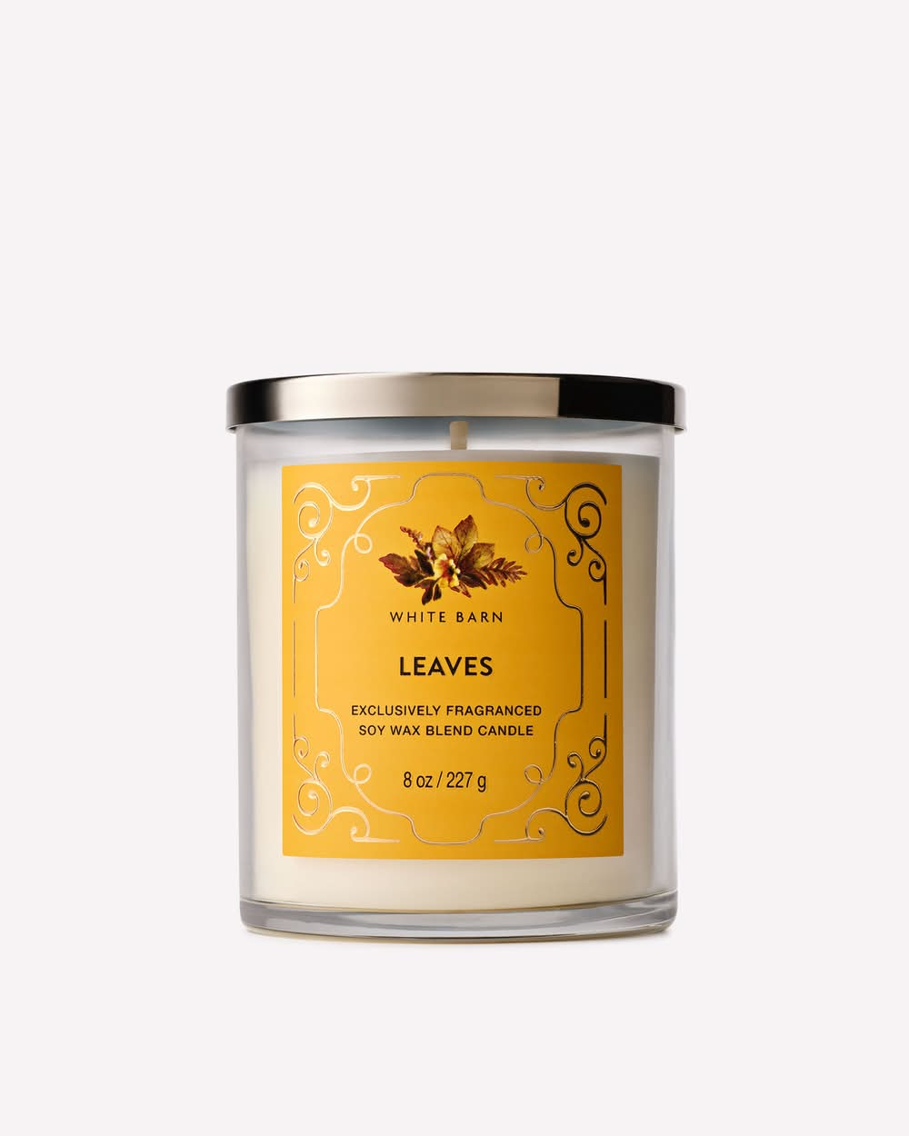 Bath & Body Works White Barn Soy Wax Blend Candle, Leaves (8 oz)