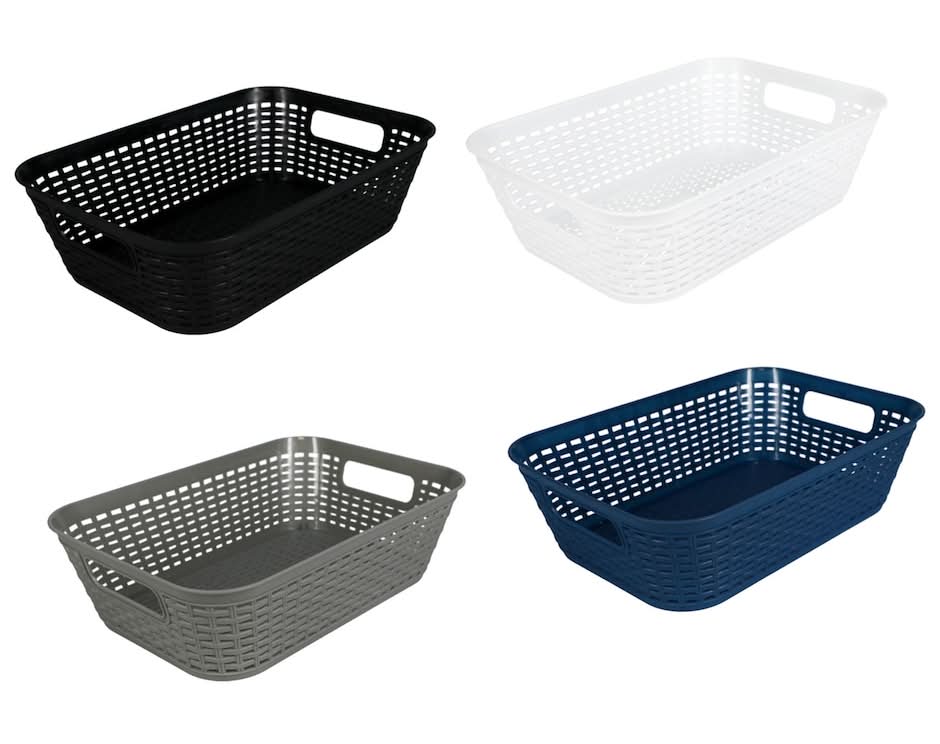 Essentials Rectangular Plastic Basket