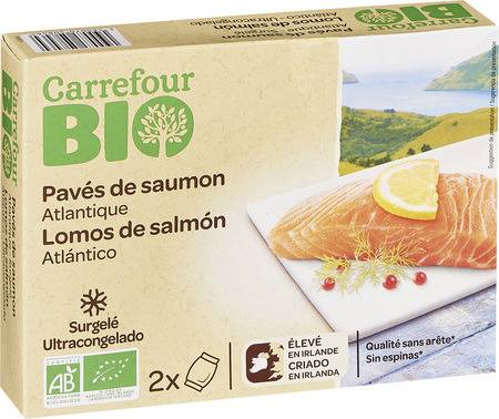 Pavés de saumon bio CARREFOUR BIO - les 2 pavés de 100g