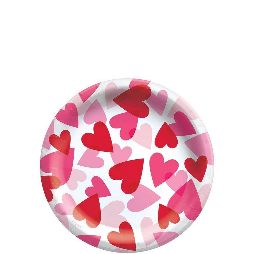 Heart Party Paper Dessert Plates, 6.75in, 20ct