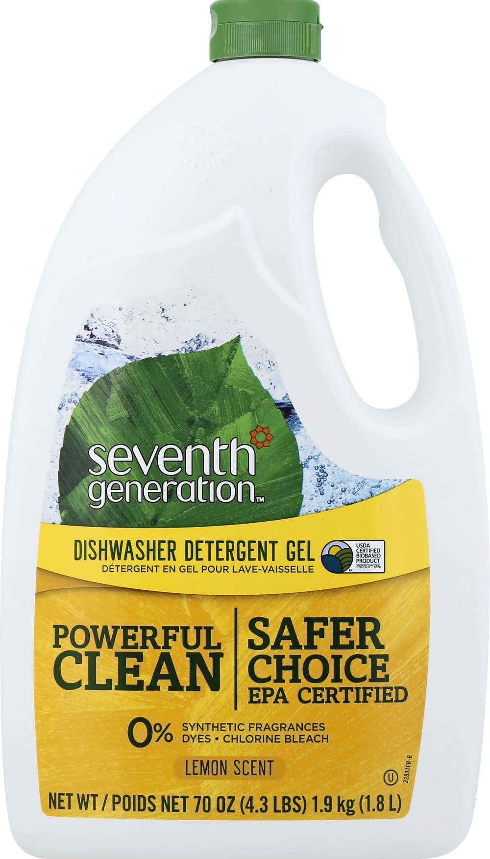 Seventh Generation Dishwasher Detergent Gel, Lemon (70 oz)