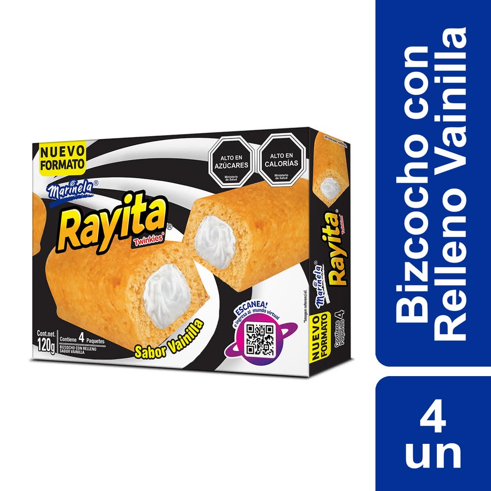 Marinela · Rayita twinkies biscochos rellenos (4 un)