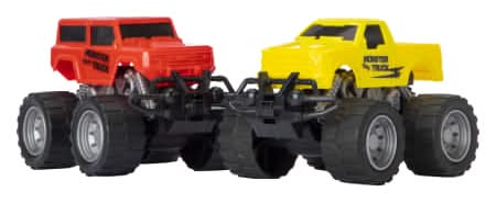 Friction Monster Trucks 2-Pack Set (Styles May Vary) Red Yellow