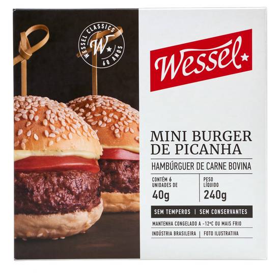 Wessel mini hambúrguer de picanha (240g)