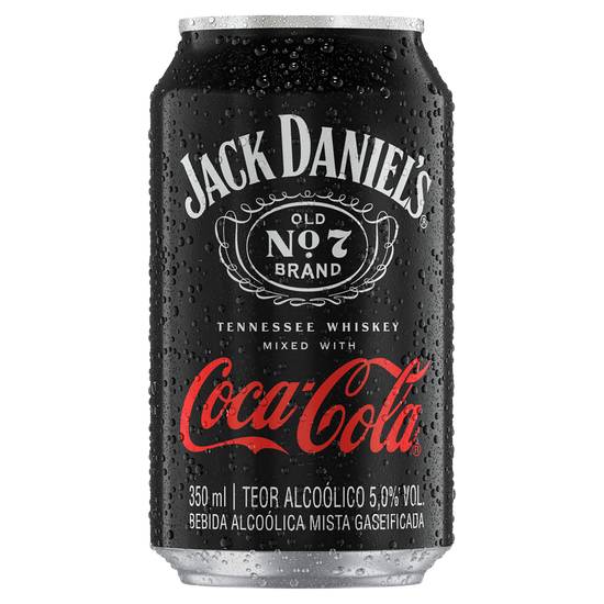 Coca-Cola bebida alcoólica mista de refrigerante de cola e jack daniel's (350 mL)