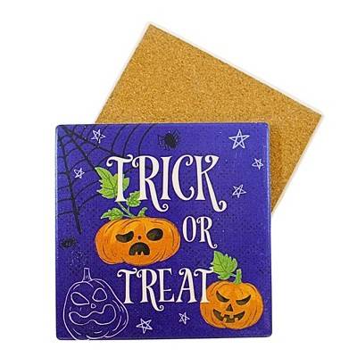 Coasterstone 4.25 In Halloween Hauntings Tile Coaster Ghosts Ghouls Spiders Haunted Coasters