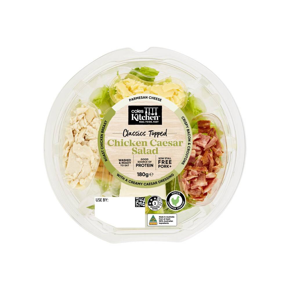 Coles Kitchen Chicken Caesar Salad Bowl 180g