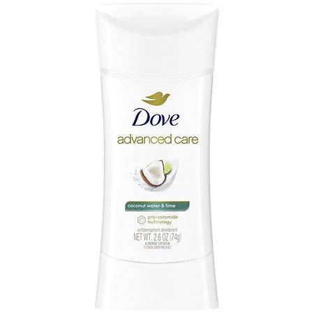 Dove Advanced Care Antiperspirant Deodorant Stick 72 Hour Odor Control and All-Day Sweat Protection Coconut Water & Lime - 2.6 oz