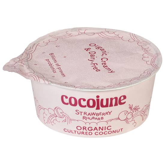 Cocojune Organic Rhubarb Cultured Coconut Yogurt (strawberry)