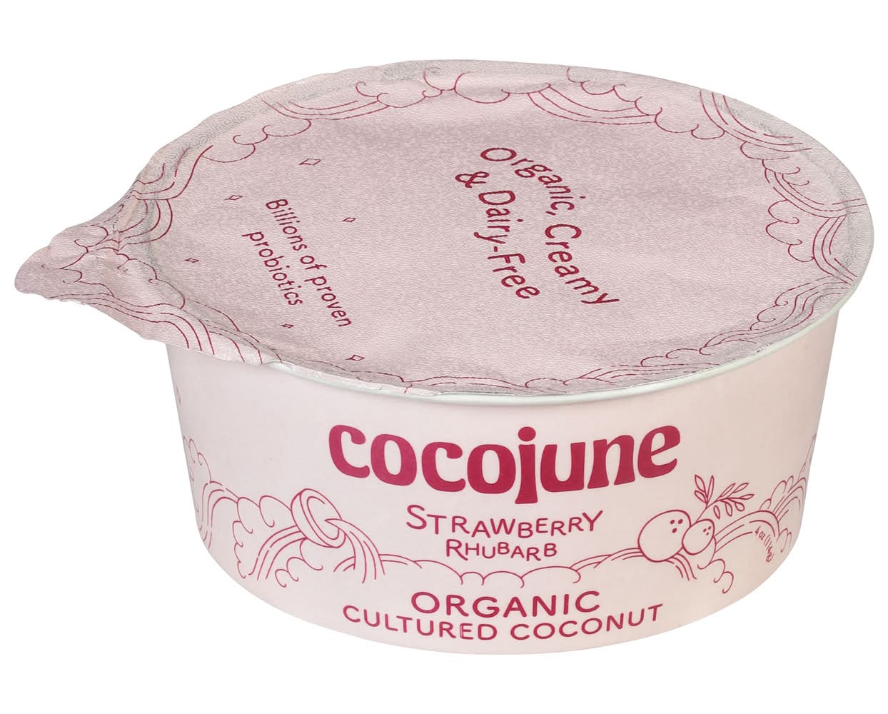 Cocojune Organic Cultured Coconut Yogurt, Strawberry Rhubarb (4 oz)