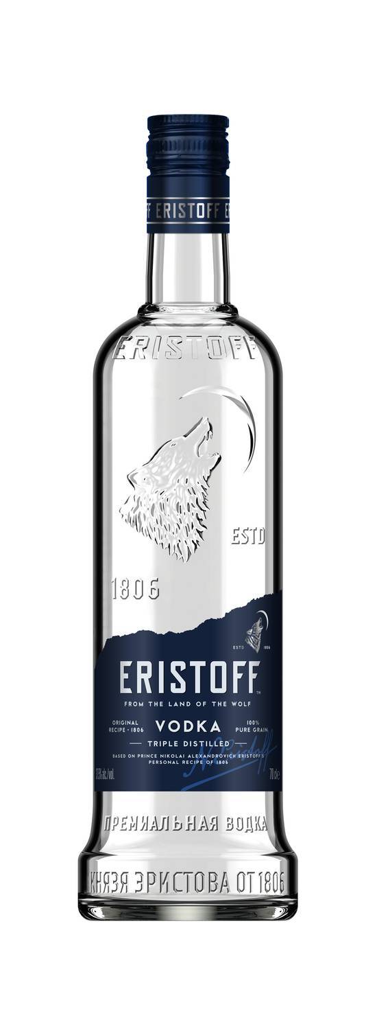 Eristoff vodka premium 100% pur grain (70 cl)